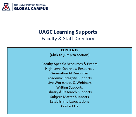 Icon links to the Learning Supports Directory