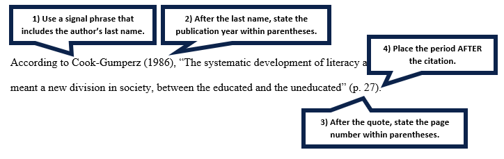 APA: Citing Within Your Paper